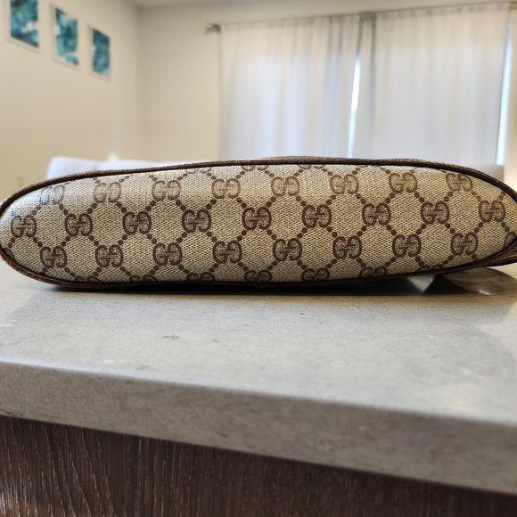 Vintage 70's GUCCI GG Monogram Brown Large Brit Supreme Blondie Shoulder Tote Ba - Picture 7 of 13